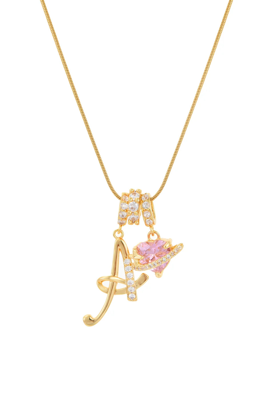 Everlasting Heartbeat Pink Golden Gemstone Necklace