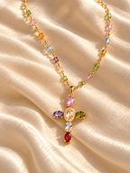 Rainbow Cross Pendant Necklace